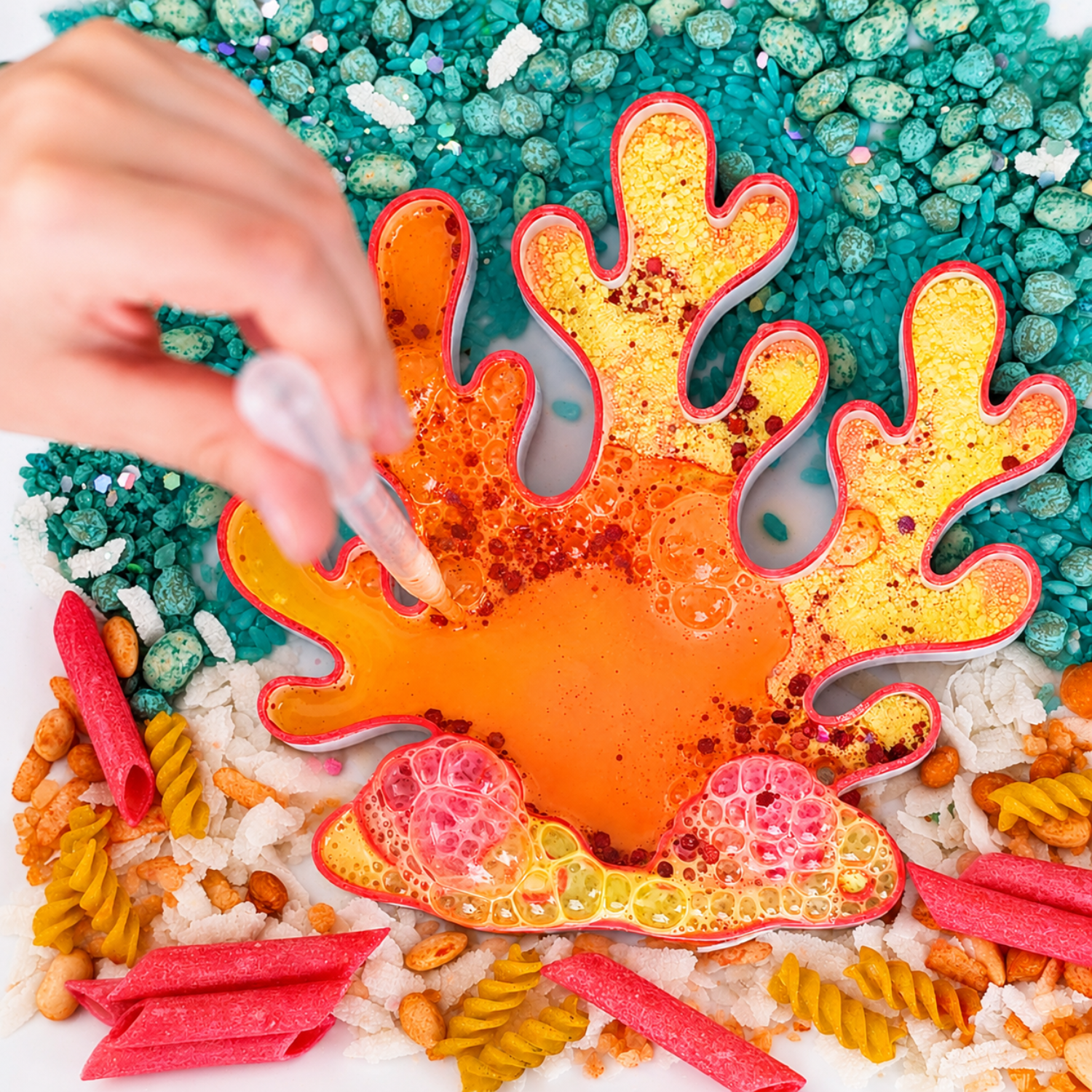 Coral Reef Sensory Play Tray